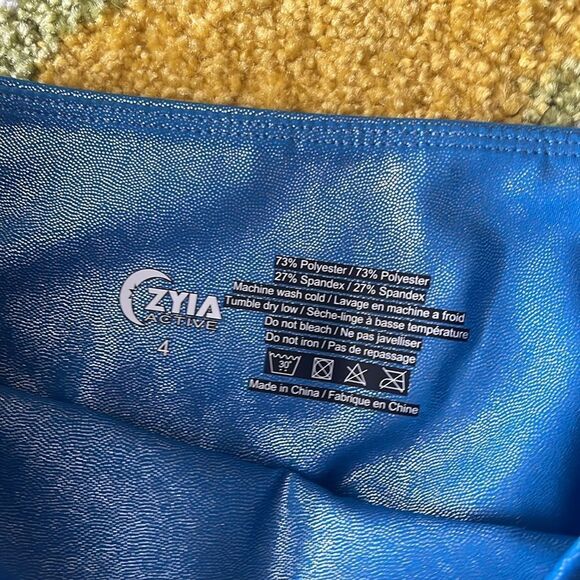 ZYIA BLUE MERMAID LIGHT N TIGHT LEGGINGS SIZE 4 - Picture 4 of 7